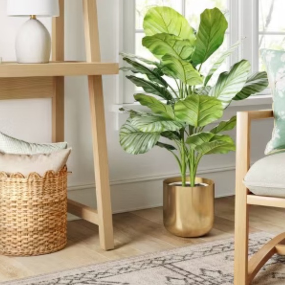 NWT Brass Planter by Threshold Leakproof and Lacquered Iron for a Stylish Touch - Picture 3 of 3